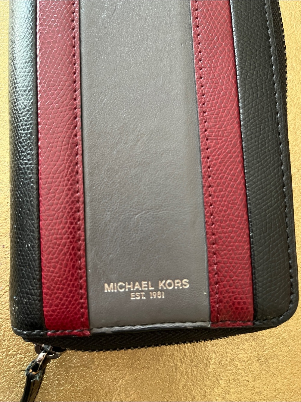 Michael Kors Zip-Around Wallet in Black, Burgundy, Gray - Picture 6 of 10